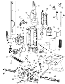 Part Location Diagram of 1910330600 Dirt Devil Front Roller